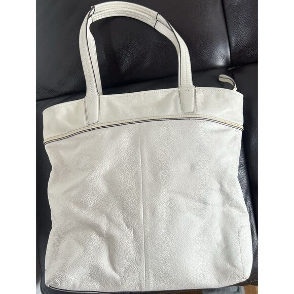 Coach 17041 Audrey Leigh Laser Cut Perforated Ivory Leather Tote Shoulder Bag - Picture 3 of 14